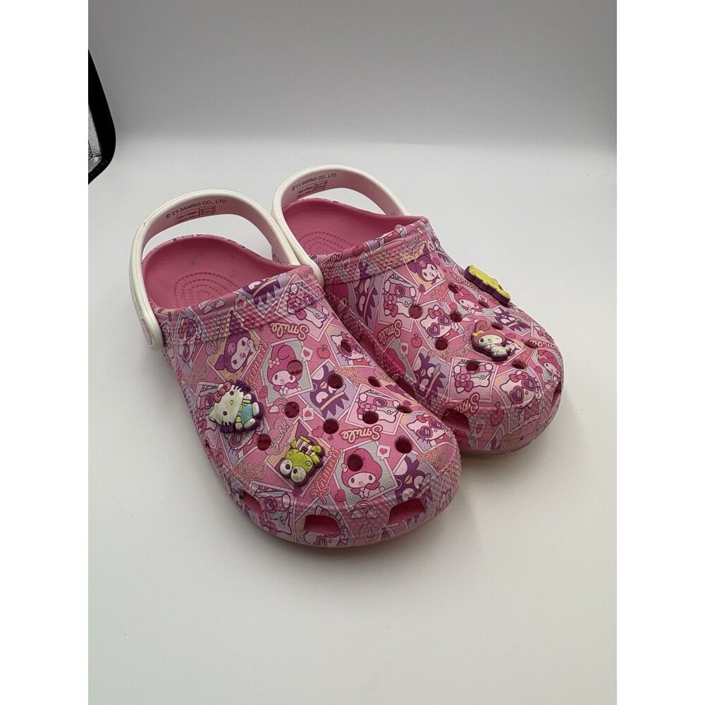 Crocs Hello Kitty and Friends Womens 9 Pink Classic Clogs Sandals Shoes Slip On